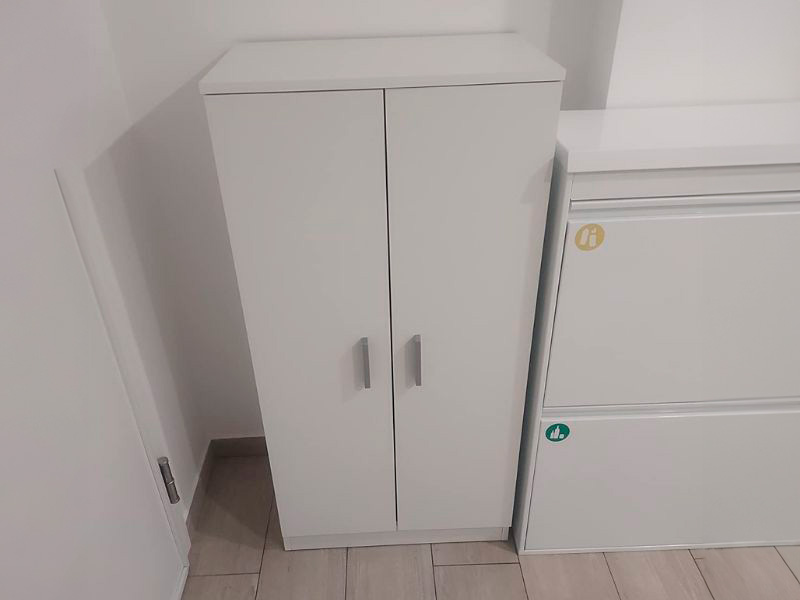 Foto de cliente de Mueble Zapatero Recibidor Armario Auxiliar Bajo Con 7 Baldas Color Blanco 55 cm