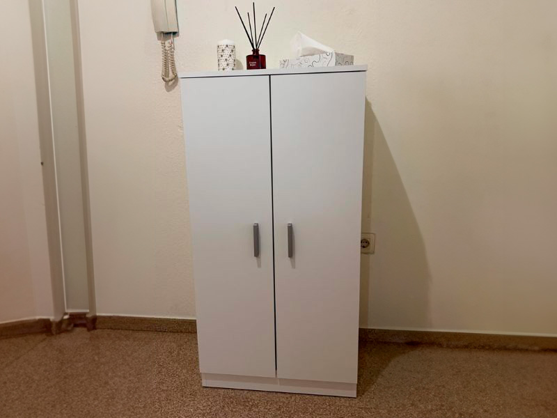 Foto de cliente de Mueble Zapatero Recibidor Armario Auxiliar Bajo Con 7 Baldas Color Blanco 55 cm
