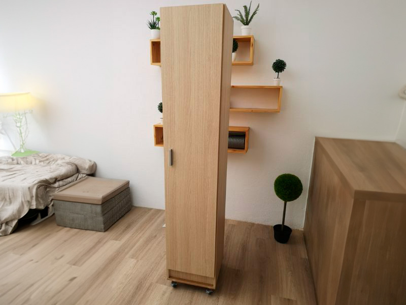 Foto de cliente de Mueble Auxiliar Armario Multiusos Color Roble Multiestancia 37x180 cm