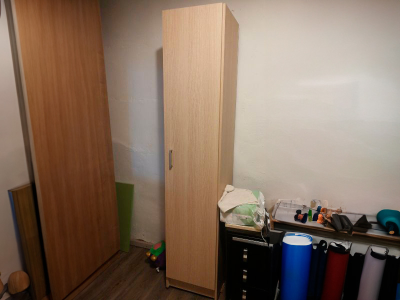Foto de cliente de Mueble Auxiliar Armario Multiusos Color Roble Multiestancia 37x180 cm
