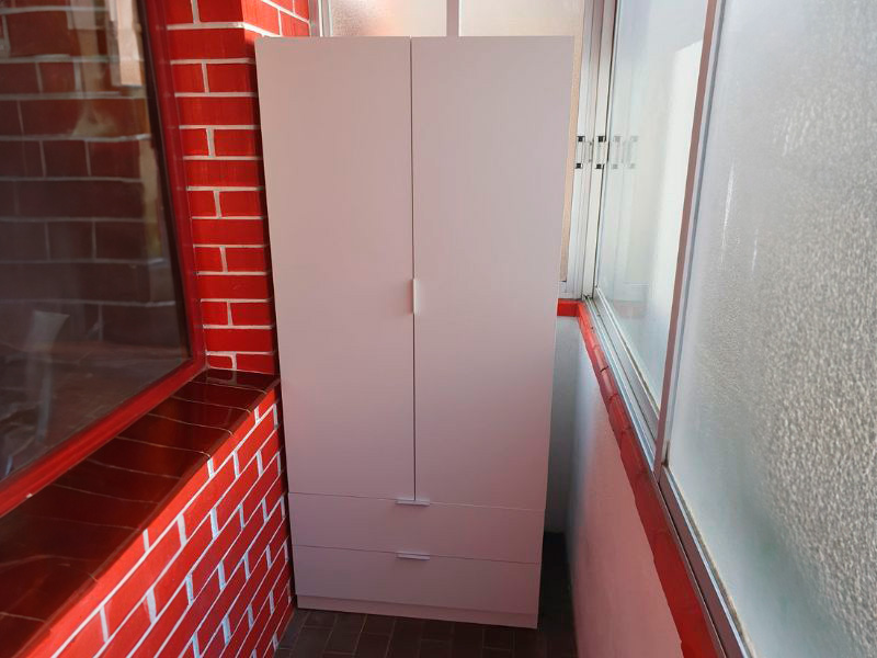 Foto de cliente de Armario 2 Puertas y 2 Cajones Blanco Mate 82x180 cm