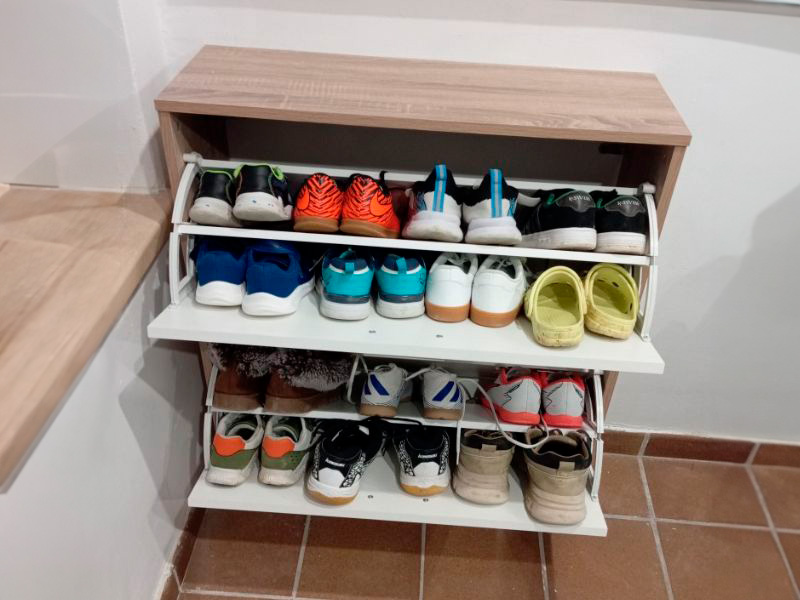 Foto de cliente de Mueble Zapatero 2 Puertas Tibet Roble Cambrian y Blanco 74 cm