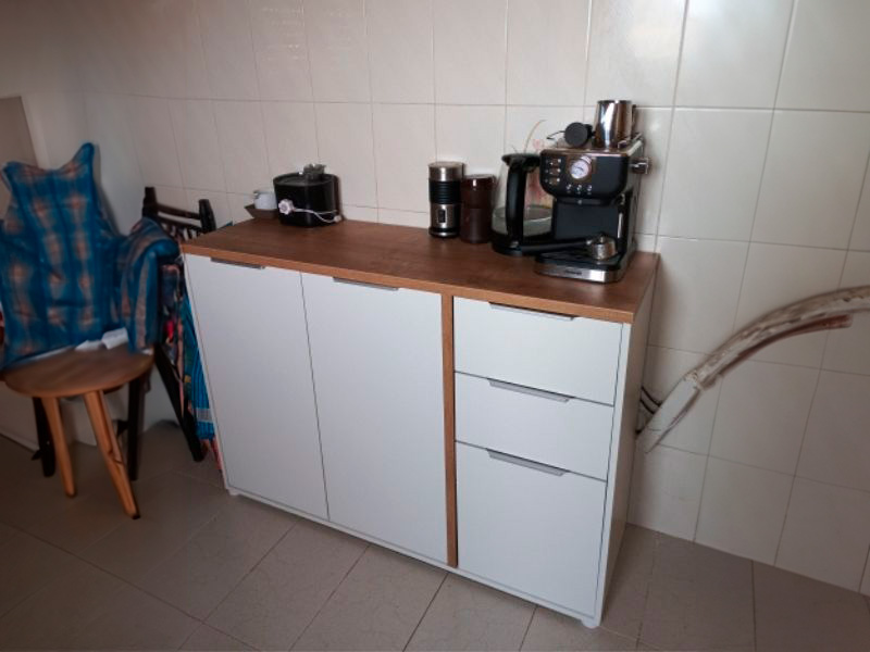 Foto de cliente de Aparador Salón Acces 3 Puertas Roble Hamilton y Blanco Mate 122 cm