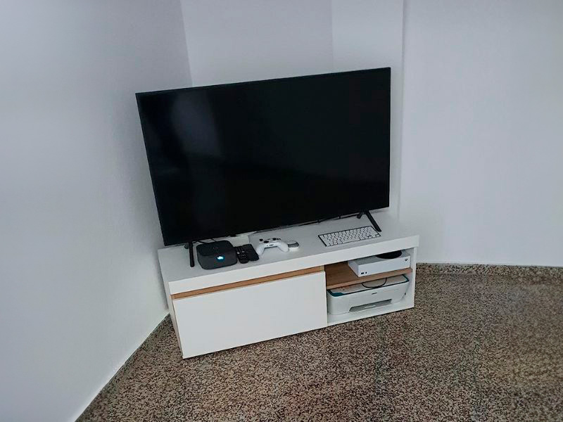 Foto de cliente de Muebles De Salón Comedor Color Blanco Mate y Naturale Moderno 180 cm
