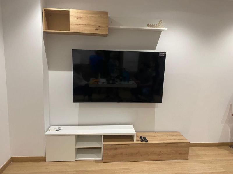 Foto de cliente de Mueble de salón Julia roble nodi y blanco artik 220 cm