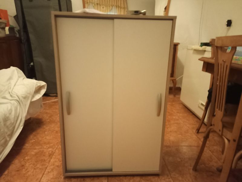 Foto de cliente de Zapatero 2 puertas correderas Blanco y Roble 68 cm