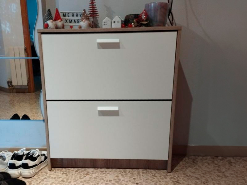 Foto de cliente de Mueble Zapatero 2 Puertas Tibet Roble Cambrian y Blanco 74 cm