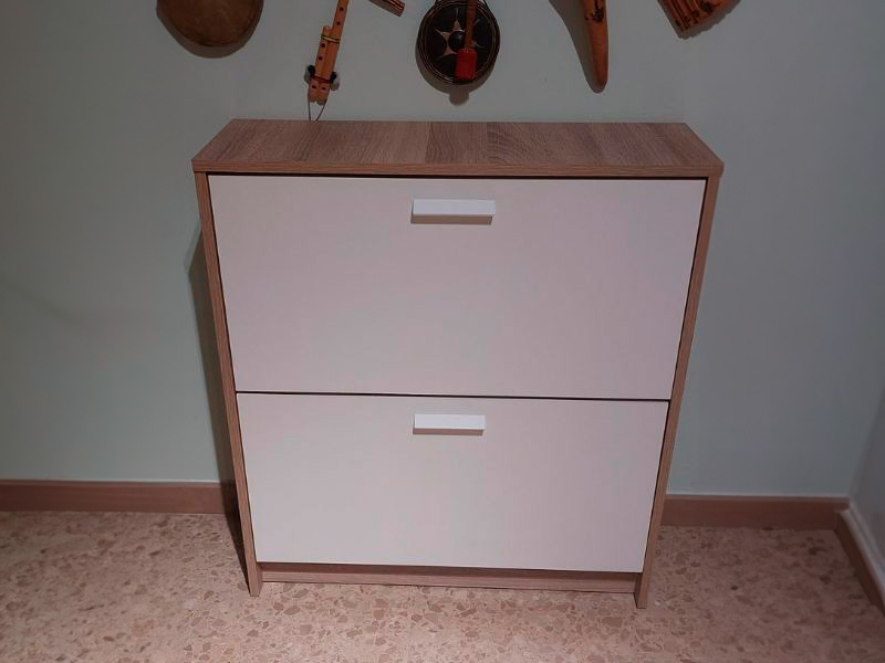 Foto de cliente de Mueble Zapatero 2 Puertas Tibet Roble Cambrian y Blanco 74 cm