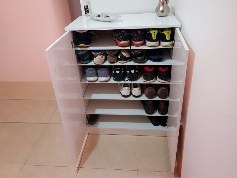 Foto de cliente de Mueble Zapatero Recibidor Armario Bajo Auxiliar Color Blanco 74 cm