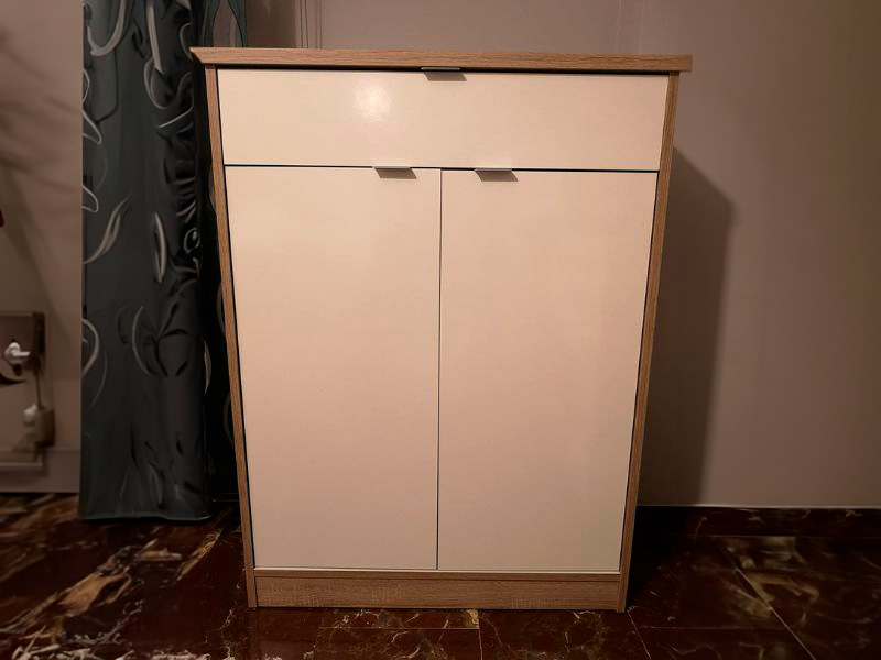 Foto de cliente de Mueble Zapatero Recibidor Berlín Color Cambrian Y Blanco Brillo 75 cm