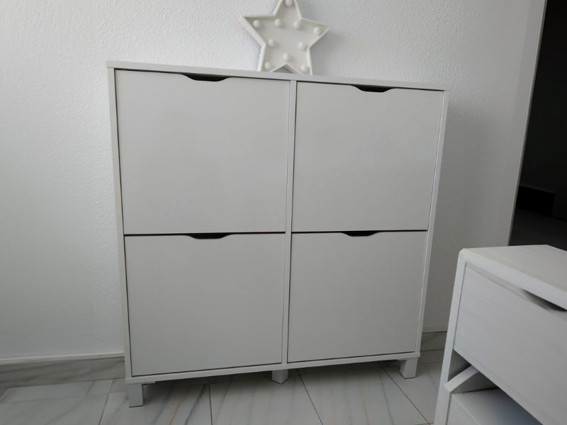 Foto de cliente de Mueble Zapatero Recibidor Pasillo Estrecho Mary Color Blanco Con Patas 97 cm