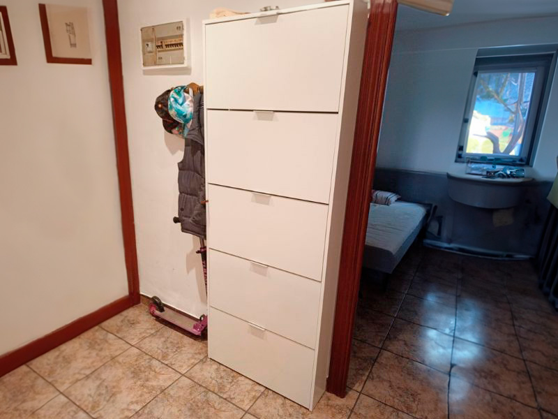 Foto de cliente de Mueble Zapatero Recibidor Pasillo Blanco Brillo Alto 5 Puertas 70 cm