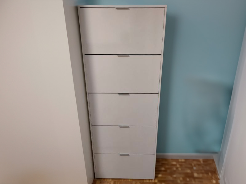 Foto de cliente de Mueble Zapatero Recibidor Pasillo Blanco Brillo Alto 5 Puertas 70 cm