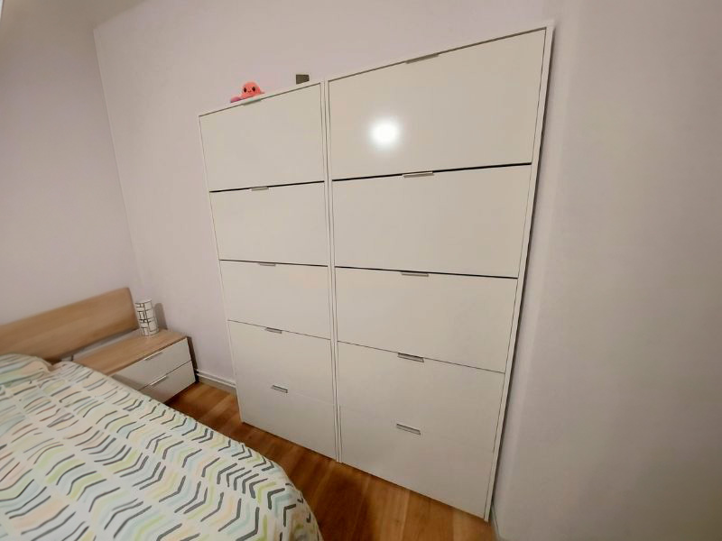 Foto de cliente de Mueble Zapatero Recibidor Pasillo Blanco Brillo Alto 5 Puertas 70 cm