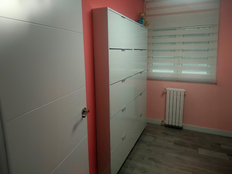 Foto de cliente de Mueble Zapatero Recibidor Pasillo Blanco Brillo Alto 5 Puertas 70 cm