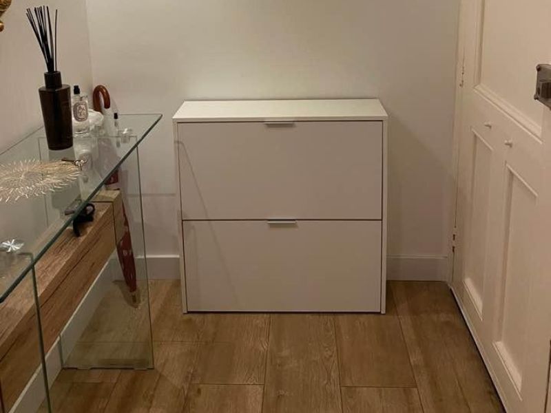 Foto de cliente de Mueble Zapatero Recibidor 2 Puertas Abatibles Color Blanco 75 cm