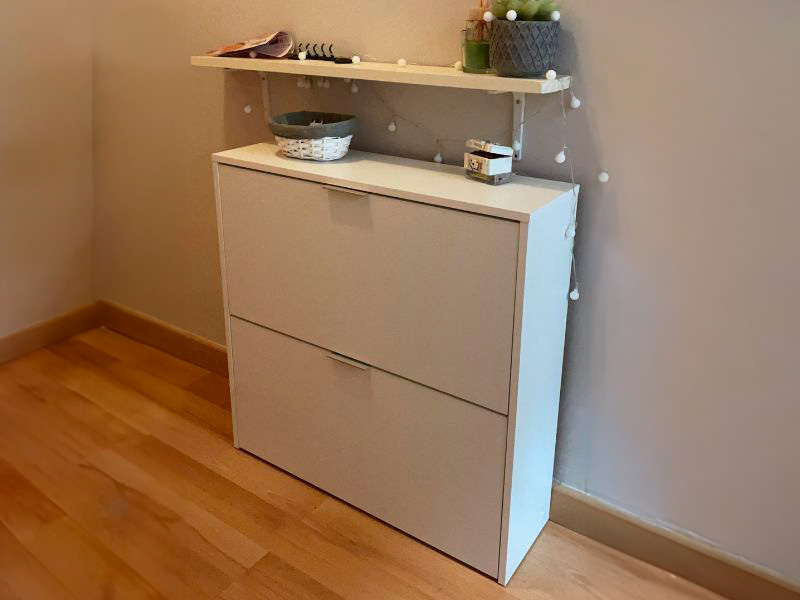 Foto de cliente de Mueble Zapatero Recibidor 2 Puertas Abatibles Color Blanco 75 cm