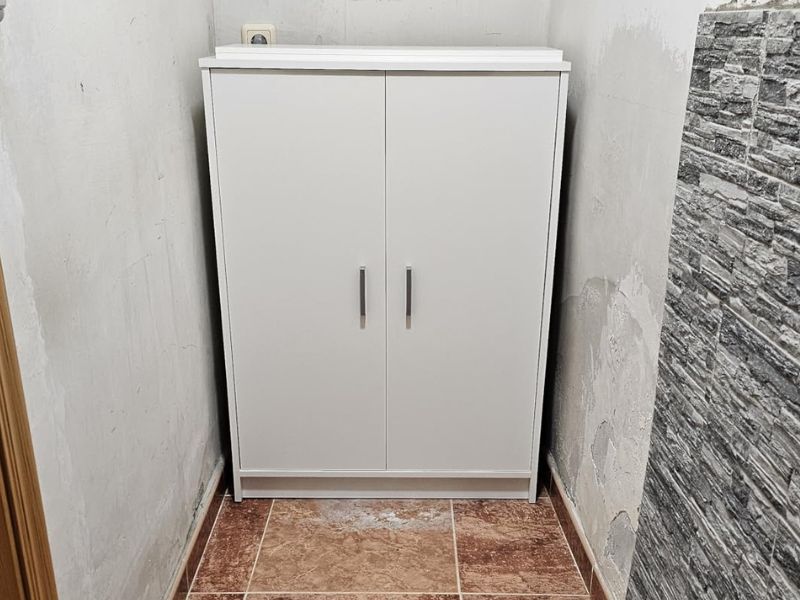 Foto de cliente de Mueble Zapatero Recibidor Armario Basic Blanco 6 Estantes 75 cm