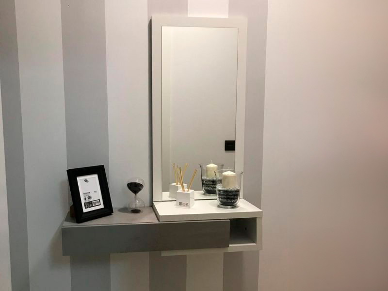 Foto de cliente de Mueble de Entrada Recibidor Estilo Industrial con Espejo 95 cm