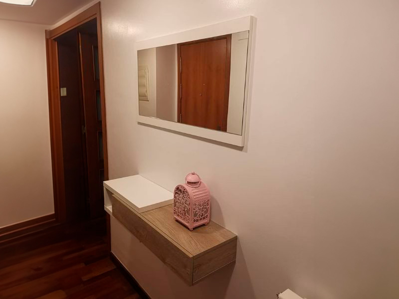 Foto de cliente de Mueble de Entrada Recibidor Noon con Espejo Blanco Y Roble 95 cm