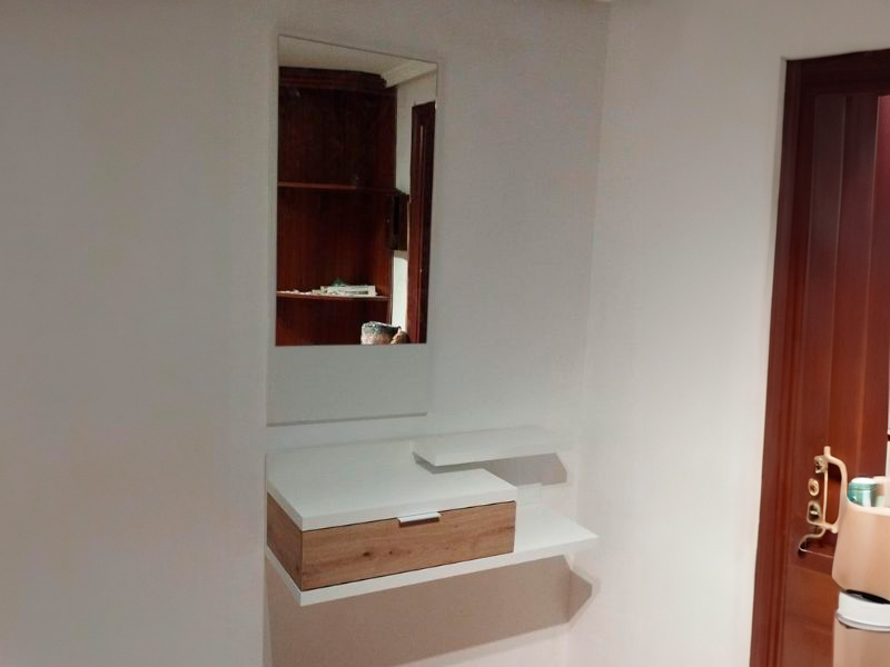 Foto de cliente de Mueble de Entrada Recibidor Dahlia Color Roble Y Blanco 81 cm