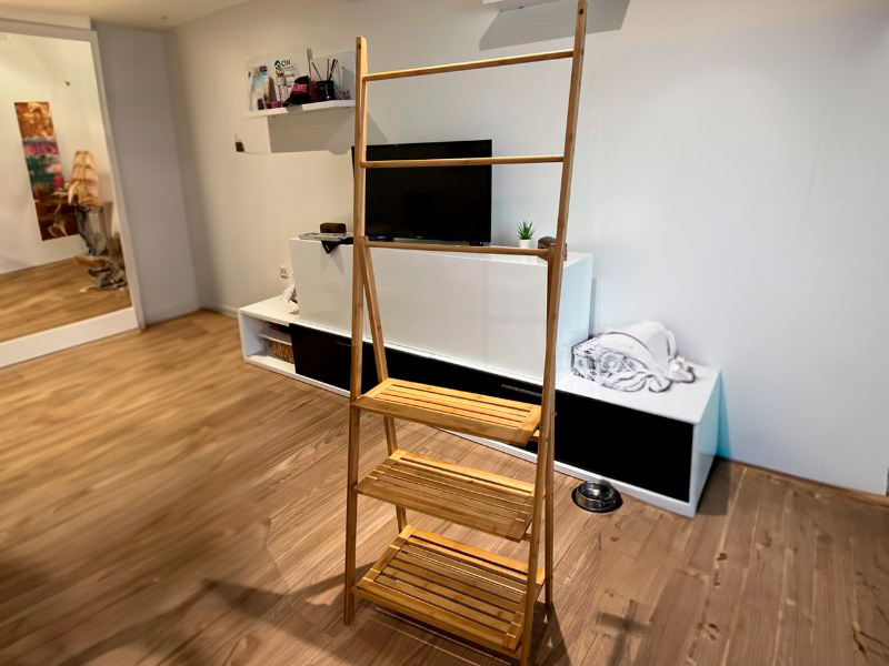 Foto de cliente de Estantería de Baño Tres Barras y Tres Estantes Bambú Bam Color Marrón 53x152 cm