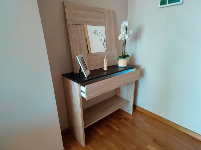 Foto de cliente de Mueble de Entrada Recibidor Consola con Espejo Andy 92 cm