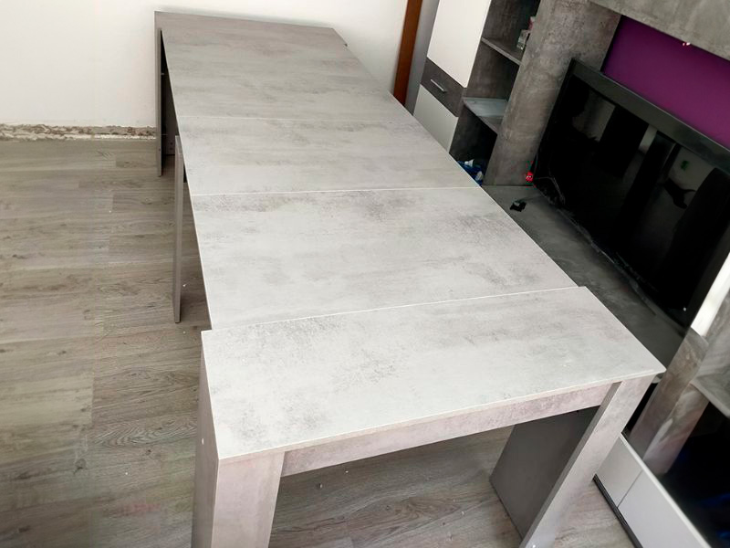 Foto de cliente de Mesa súper extensible Train comedor cemento 5 posiciones 51-237x90 cm