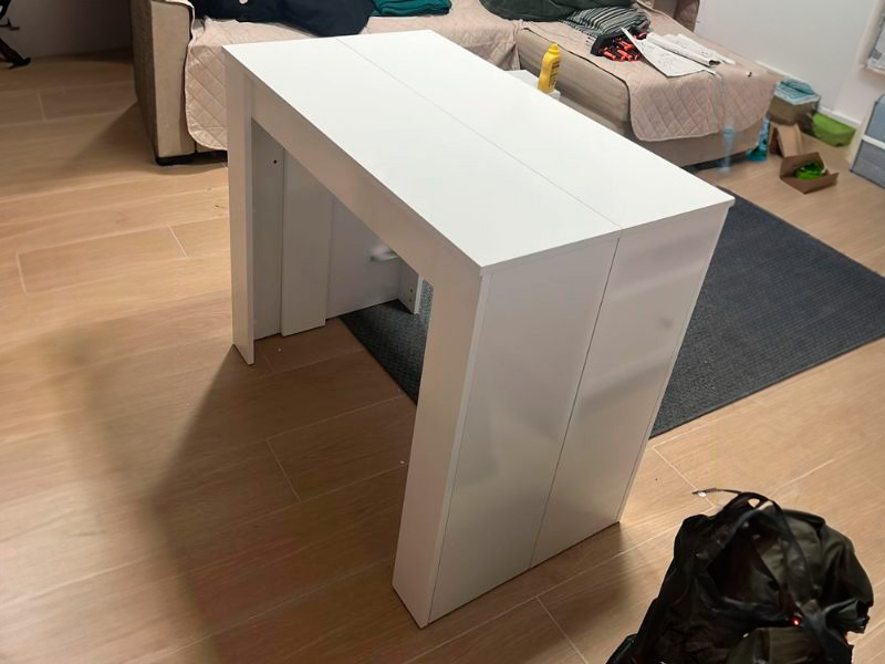Foto de cliente de Mesa comedor súper extensible Train blanco brillo 5 posiciones 51-237x90 cm