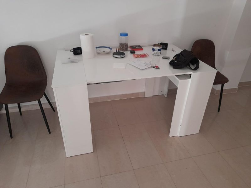 Foto de cliente de Mesa comedor súper extensible Train blanco brillo 5 posiciones 51-237x90 cm
