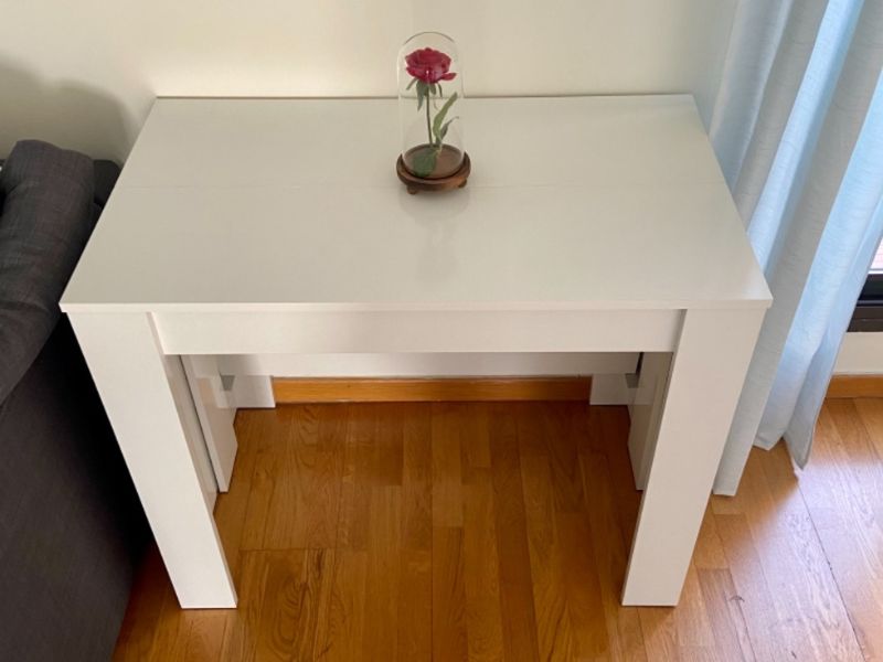 Foto de cliente de Mesa comedor súper extensible Train blanco brillo 5 posiciones 51-237x90 cm