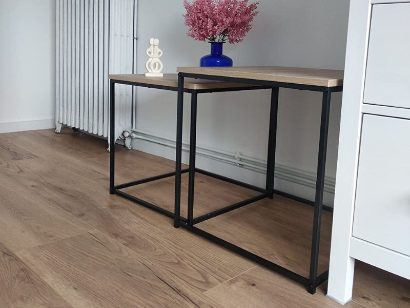 Foto de cliente de Mesas centro auxiliares Aliaj 2 niveles negro y roble claro