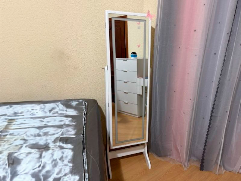 Foto de cliente de Espejo Joyero De Pie Dormitorio con Led Bettany Blanco 42x126x15 cm