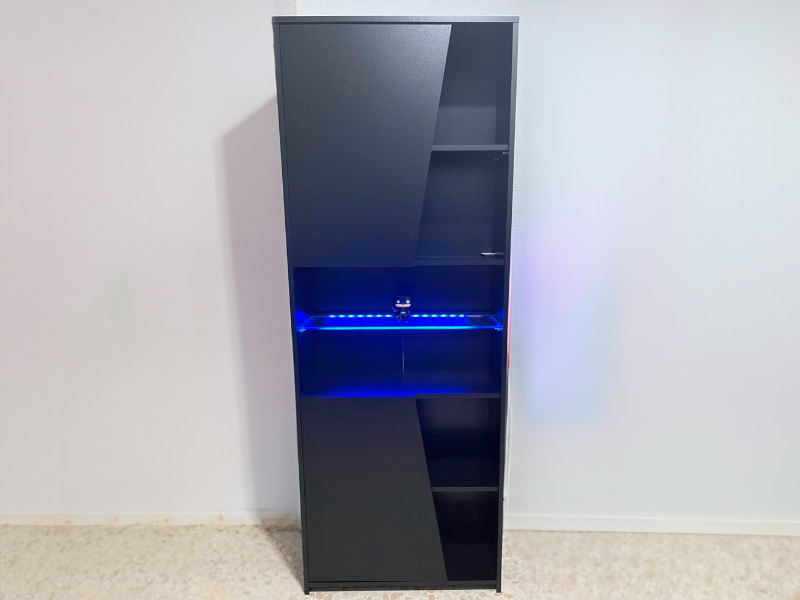 Foto de cliente de Estantería Gamer Con LED Color Negro Moderna 180x67x28 cm
