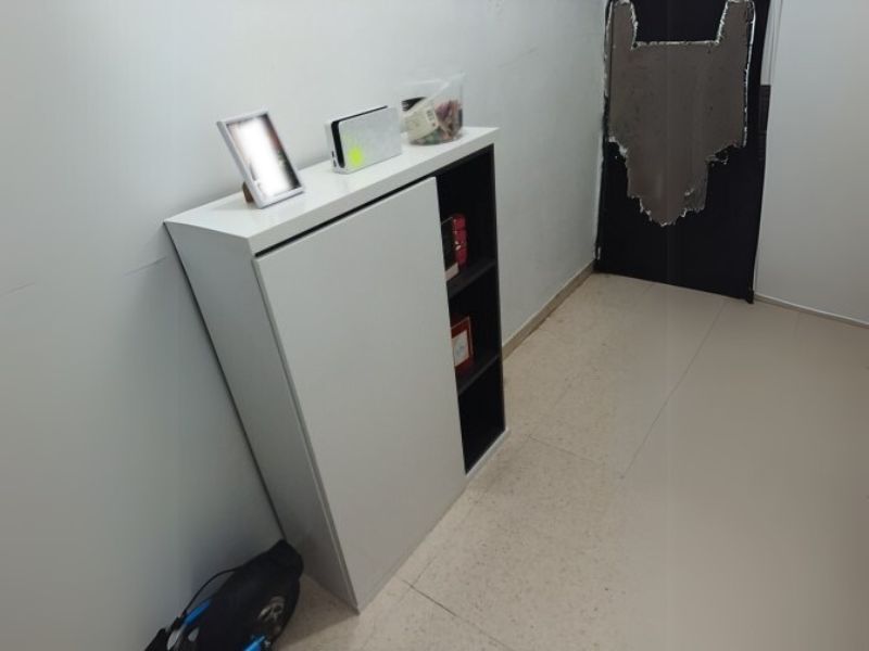 Foto de cliente de Mueble Zapatero Recibidor Blanco Brillo+ Espejo 79 cm