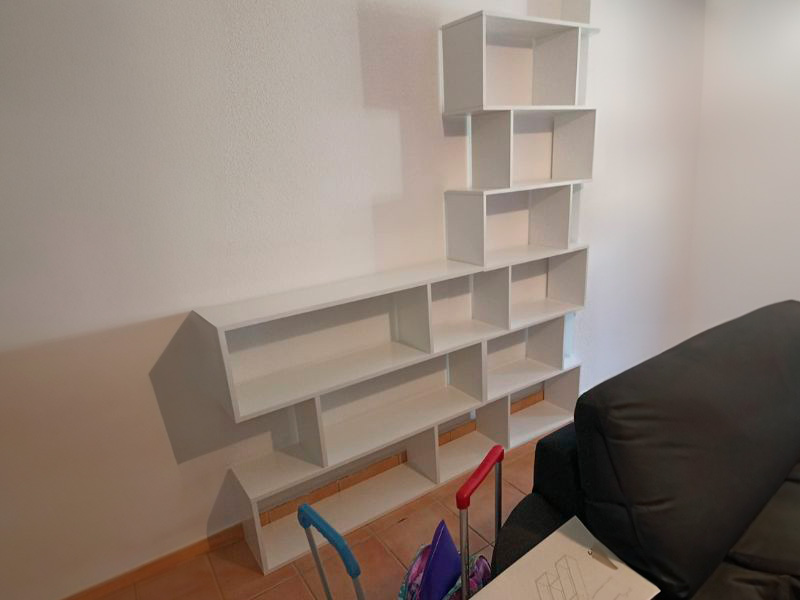 Foto de cliente de Pack 2 estanterías Athena blanco brillo diseño zig zag