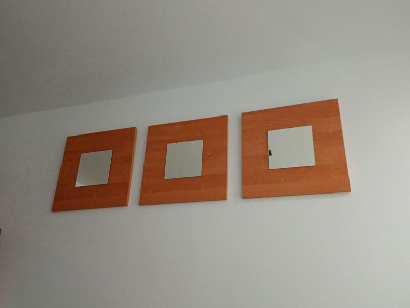 Foto de cliente de Conjunto de Cuatro Espejos Color Cerezo 45x45 cm