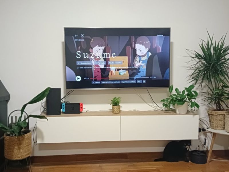 Foto de cliente de Mueble TV Kaway Salón Comedor Roble Nodi y Blanco Artik 180 cm