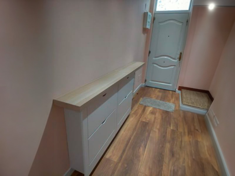 Foto de cliente de Mueble Zapatero Recibidor 2 Trampones Pasillo Tivoli Blanco Mate 74 cm