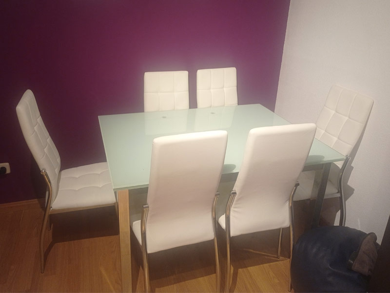 Foto de cliente de Sillas De Comedor Moderna Laci De Polipiel Y Metal Cromado Color Blanco