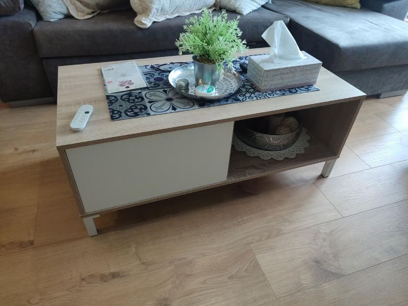 Foto de cliente de Mesa centro Brooklyn Roble Canadian y Blanco Artik 100x50 cm