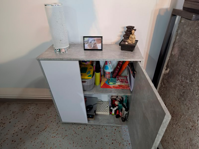 Foto de cliente de Aparador Salón Moderno Rom Blanco Mate y Cemento 80 cm