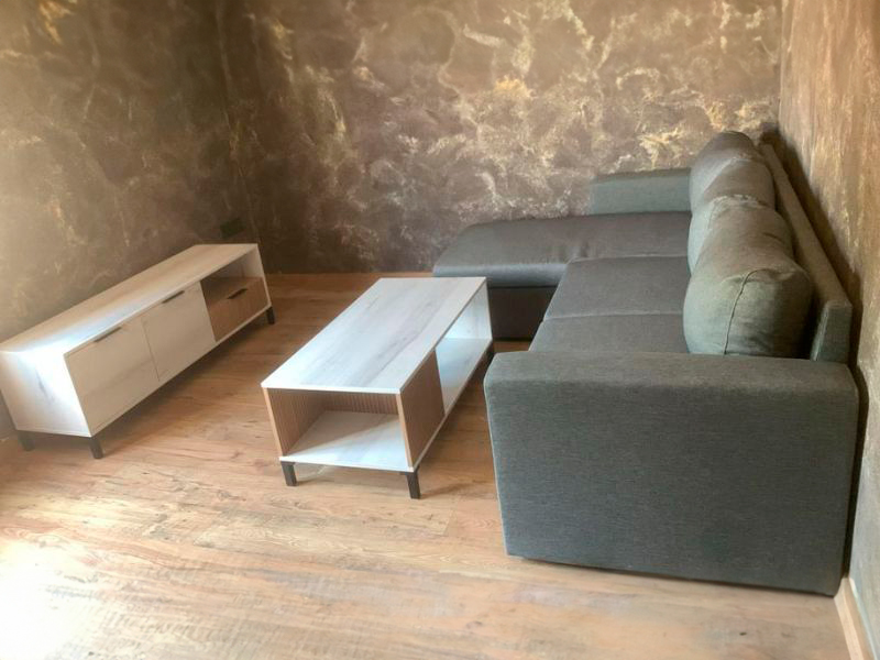 Foto de cliente de Mesa de Centro Salón Tokio Color Blanco Albo y Roble Rayado 100x41 cm