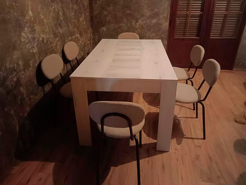 Foto de cliente de Conjunto de Muebles de Salón Comedor Tokio en Blanco Albo y Roble Rayado
