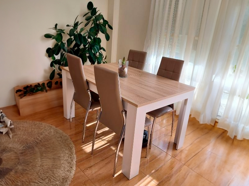 Foto de cliente de Sillas De Comedor Moderna Laci De Polipiel Y Metal Cromado Color Capuccino