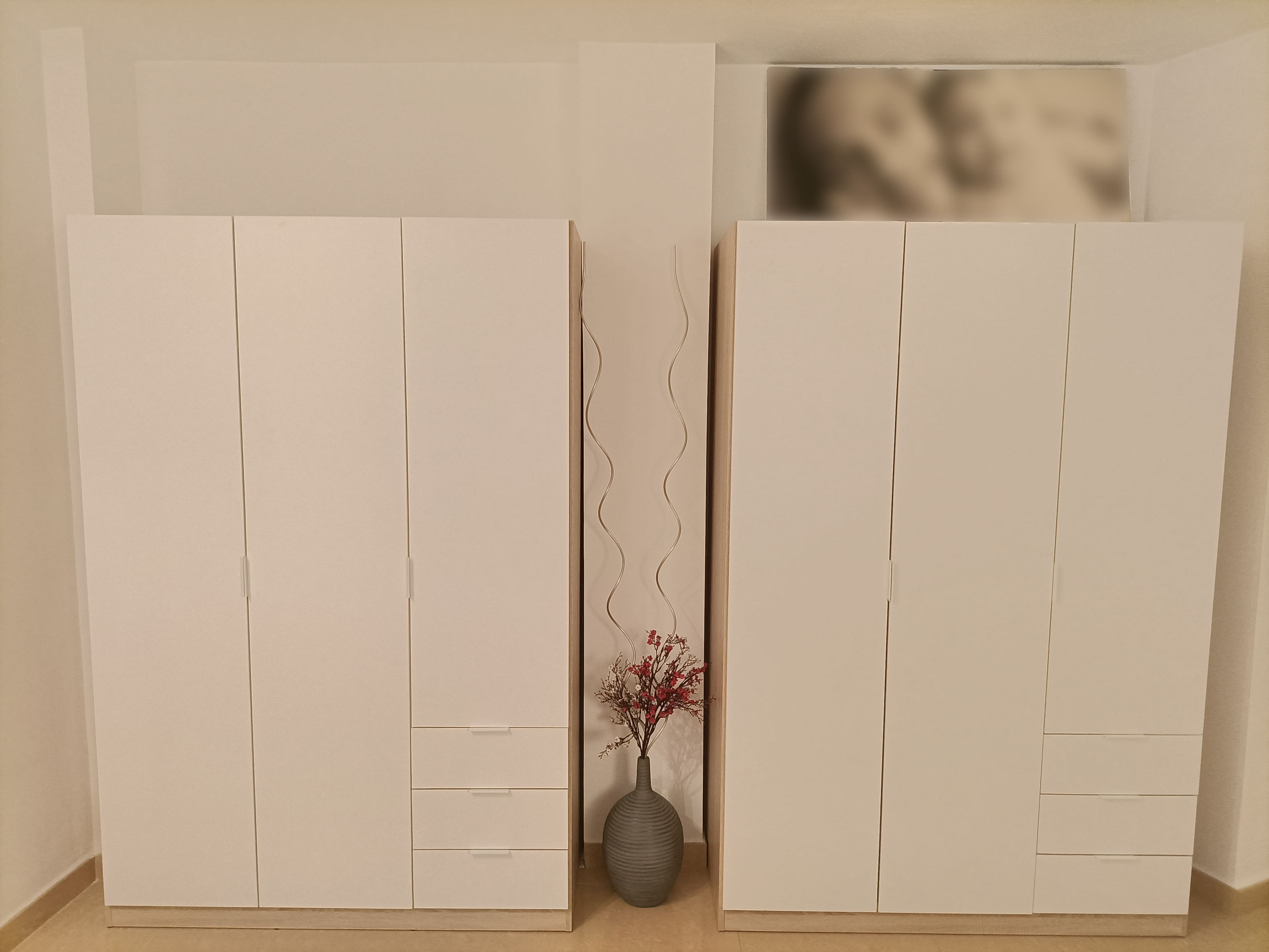 Foto de cliente de Armario Blanco de Dormitorio 3 puertas 3 cajones 121x180 cm