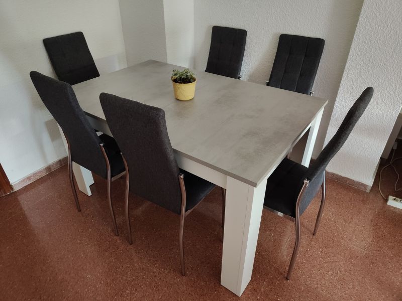 Foto de cliente de Mesa comedor extensible Cemento 140-190x90 cm