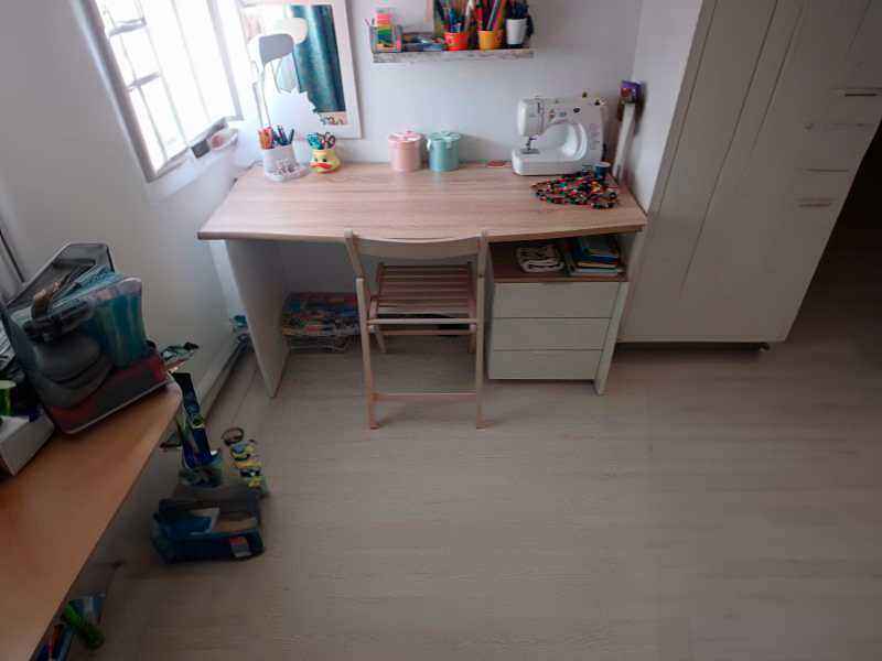 Foto de cliente de Mesa escritorio Estil despacho blanco y canadian 136 cm