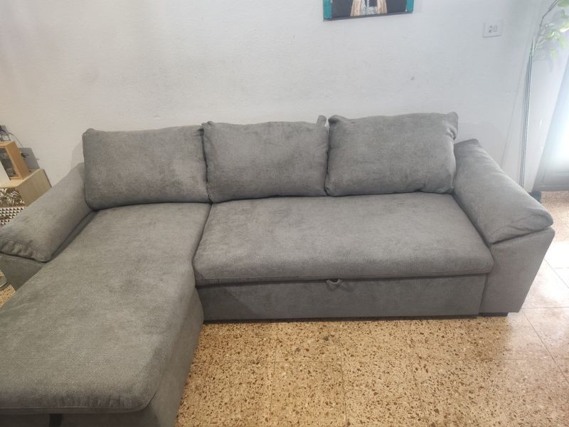 Foto de cliente de Sofá Cama Chaise Longue con Arcón Luis Gris Oscuro 248 cm