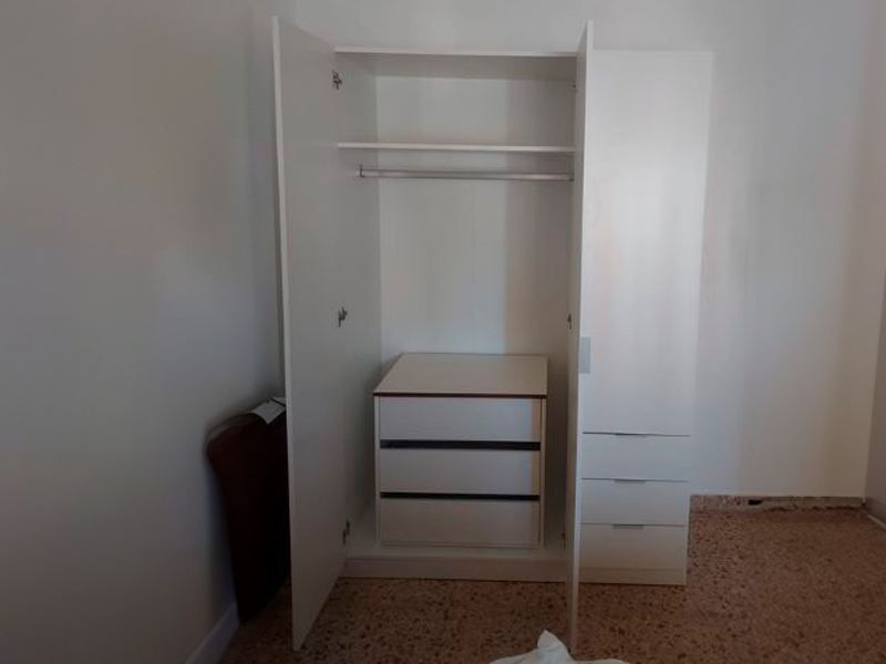 Foto de cliente de Armario Blanco 3 Cajones 3 Puertas 121x180 cm